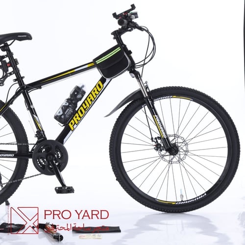 دراجة هجين رياضية سلك لون أسود بأصفر