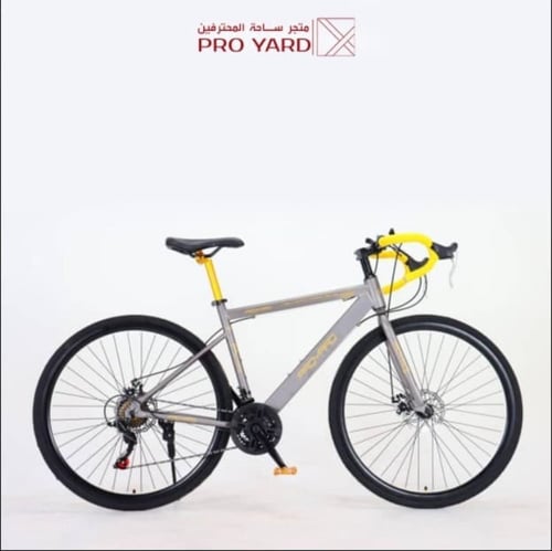 دراجة رود المونيوم رياضية لون رمادي ذهبي