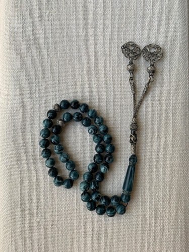 سبحة بكلايت مزينة بخيوط الفضة الخالصة