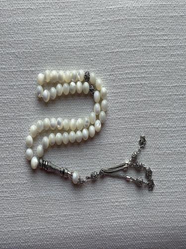 حجر كريم صدف مزين بالفضة الخالصة