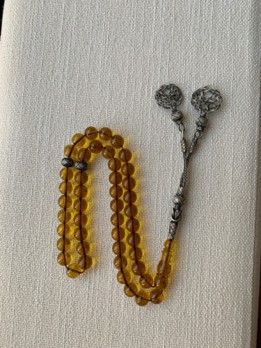 سبحة بكلايت مزينة بخيوط الفضة الخالصة