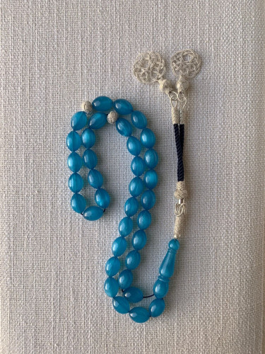 سبحة بكلايت مزينة بخيوط الفضة الخالصة