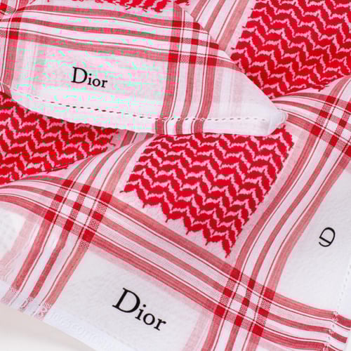 شماغ ديور بلاتيني احمر غامق