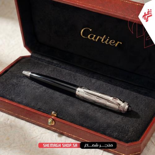 قلم كارتير أسود في فضي