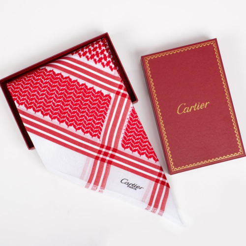 شماغ كارتير باريس احمر غامق