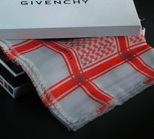 شال جفنشي صوف رصاصي فاتح وأحمر