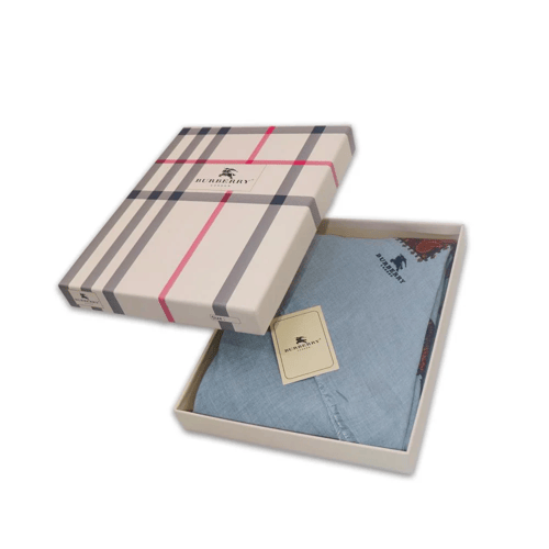 شال كشميري بربري فضي تطريز احمر