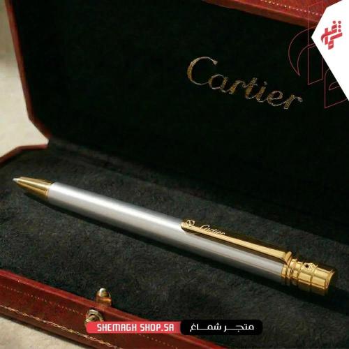 قلم كارتير فضى مع ذهبي