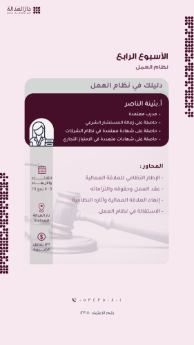 دورة المهارات الأساسية للمحامي ( الأسبوع الرابع )