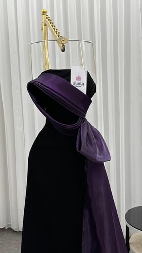 فستان طويل تفته اسود