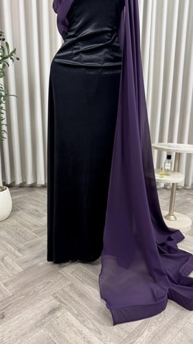 فستان طويل مخمل [ 4 الوان ]