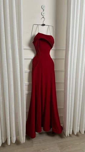 فستان طويل كريب