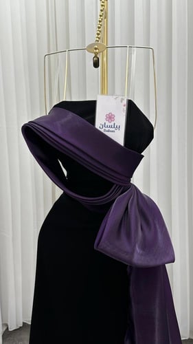 فستان طويل تفته اسود