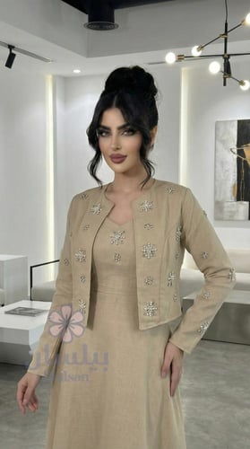 فستان ميدي بيج مع جاكيت باكمام طويلة