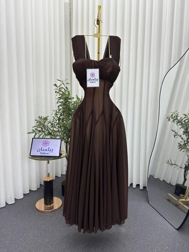 فستان ميد شيفون ( 3 الوان )