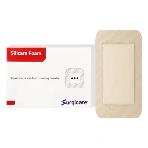 ضماد سيليكير الإسفنجي بطبقة سيليكون 10×30 سم