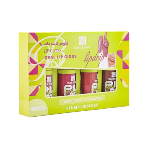 طقم قلوسات ثابتة مات من روز بيري 4 قطع