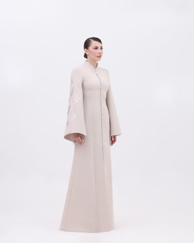 Beige Embroidery Dress