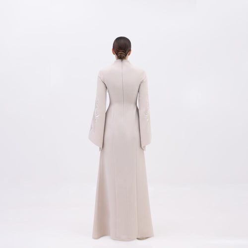 Beige Embroidery Dress