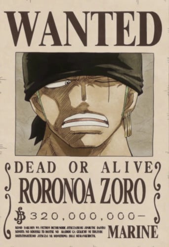 One Piece (wanted) Zoro #4