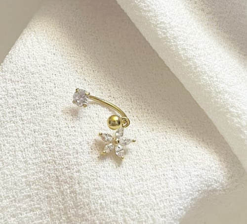 ‏Gold hoop star (قطعتين)