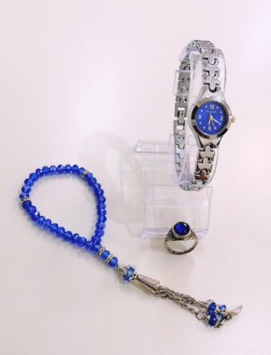 طقم مواليد أزرق