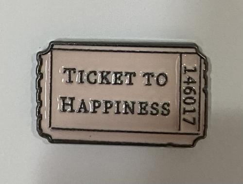 ستيكر معدني ticket to happiness