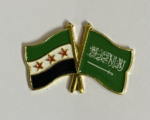 ستيكر معدني علم السعودية وسوريا