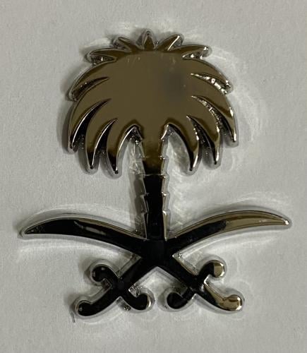 ستيكر معدني سيفين ونخلة فضي