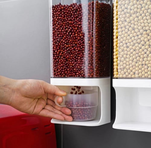 حافظة الحبوب بسعة 1.5 كغ من البلاستيك الشفاف