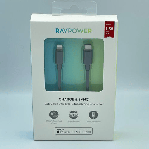 كيبل تايب سي طول 1 م مع لايتنينغ من راف باور - اسو...