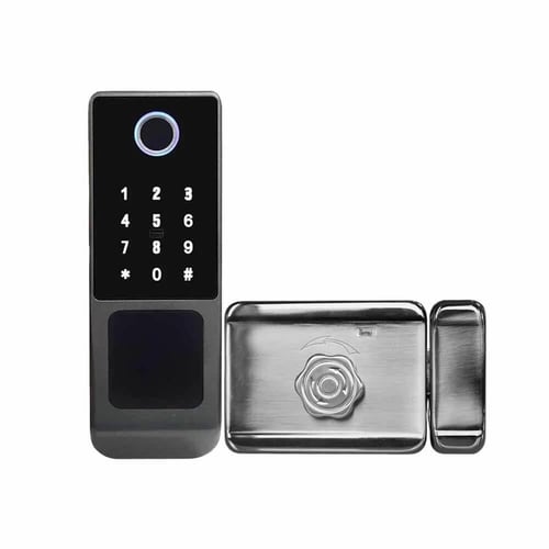 جرس ذكي مع قفل باب الكتروني خارجي بالبصمة