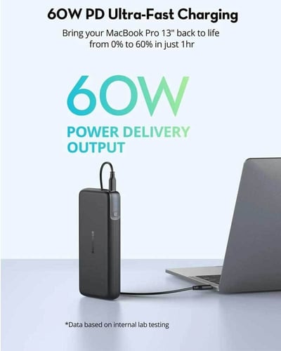 باور بانك من راف باور بايونير بسعة 20,000 ملي امبي...