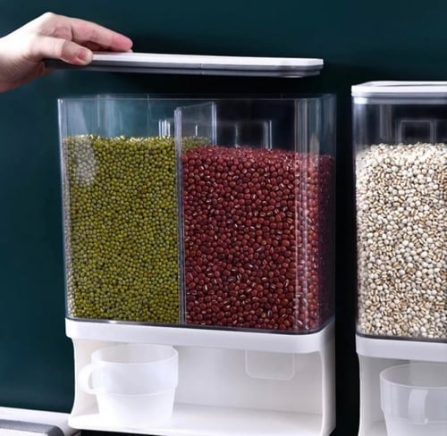 موزع الحبوب المزدوج - 2 قسم - سعة 3 كغ