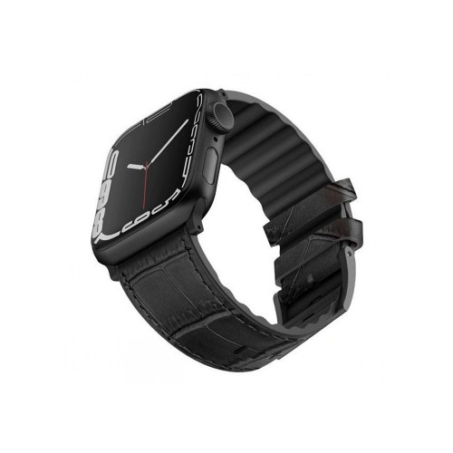 سوار ساعة ابل فيفا مدريد جلد مقاس 42/44/45 - اسود