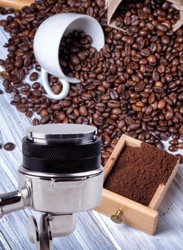 أداة دك وتوزيع وتسوية القهوة برأسين أسود 51مم