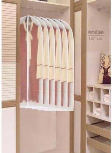 حقيبة ملابس بسحاب كامل أبيض