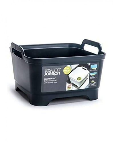 إناء غسيل وتجفيف مع سدادة ترشيح بلون رمادي