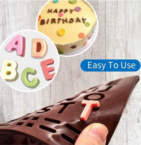 قالب كيك من السيليكون بنمط الحروف الأبجدية للتزيين...