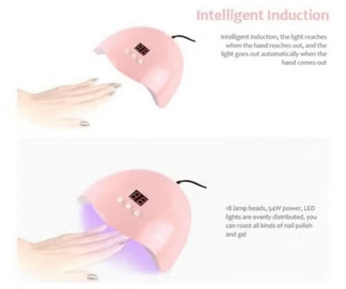 مصباح جل مجفف للأظافر بقوة 54 وات أبيض