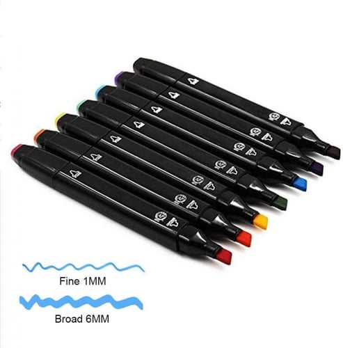 طقم أقلام ماركر مزدوجة الجانب