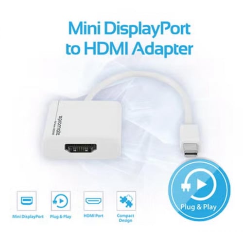 محول آي فيو HDMI ميني ديسبلاي بورت إلى HDMI أبيض