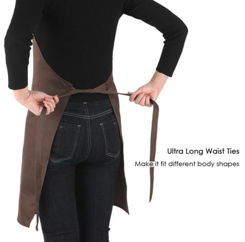 مريلة مطبخ من البوليستر بلون القهوة