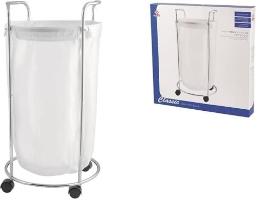 سلة غسيل منزلية من القماش الأبيض