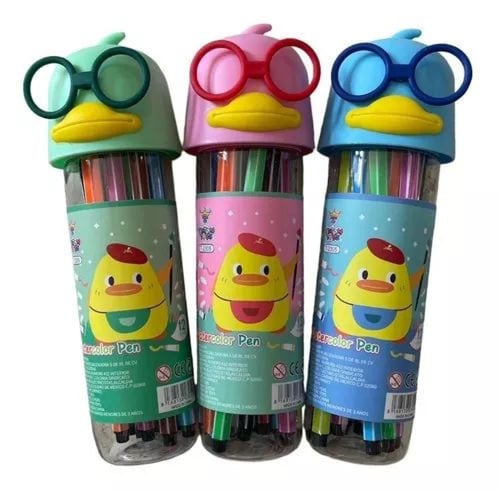 مجموعة أقلام ألوان مائية كرتونية أقلام رسم يدوية أ...