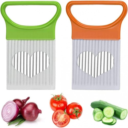 قطاعة طماطم وبصل وخضروات على شكل شرائح مزودة بحامل