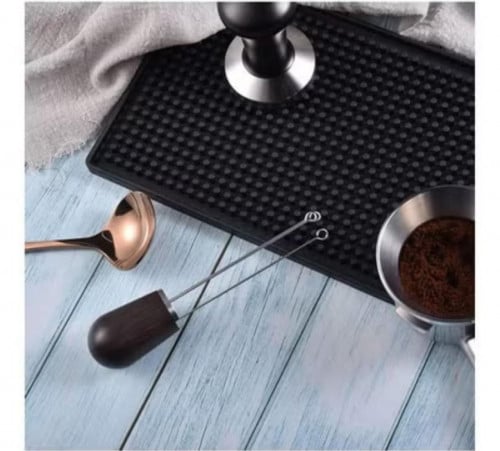 مكبس قهوة بتصميم إبرة مزود بمقبض خشبي فضي/ بني داك...