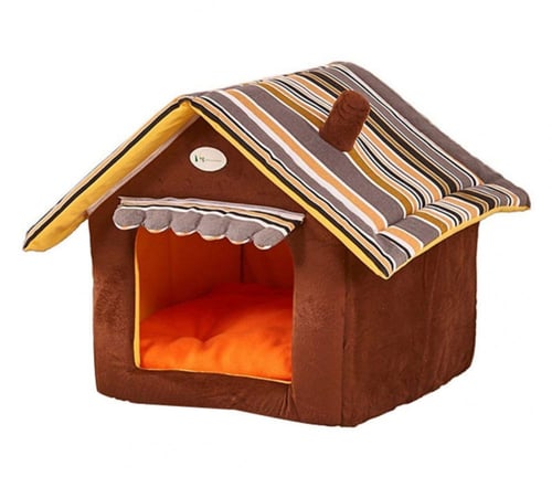 سرير للكلب على شكل منزل