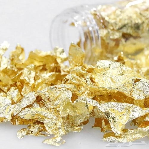 ورق قصدير لتزيين الطعام بتصميم رقائق ذهبية غير قاب...