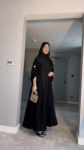 عباية غزل تطريز اسود